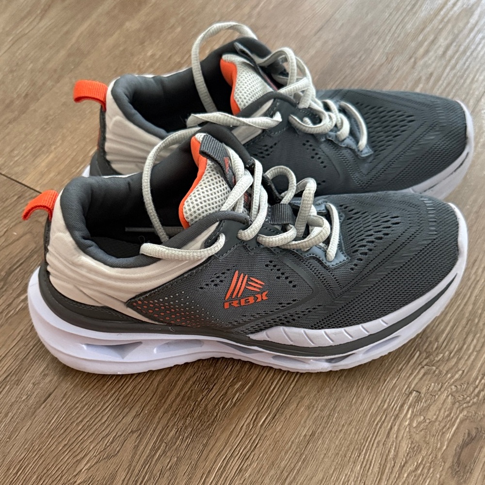 RBK Gray and Orange Lightweight Athletic Sneakers